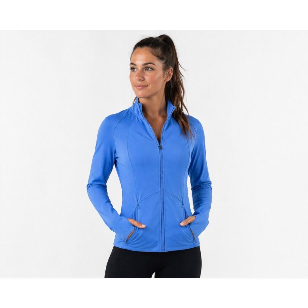Spyder Blue Delphi Zip Jacket Thumbholes Athleisure Run Yoga M